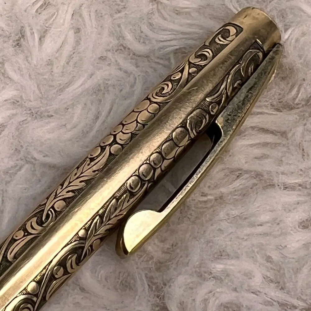Vintage 70s Sheaffer 12k Imperial Mechanical Pencil Embossed Leaf Motif Gift